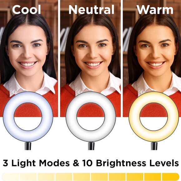 Brand New Merkury Innovations Desktop Selfie Studio Ring Light with Remote - Picture 4 of 10